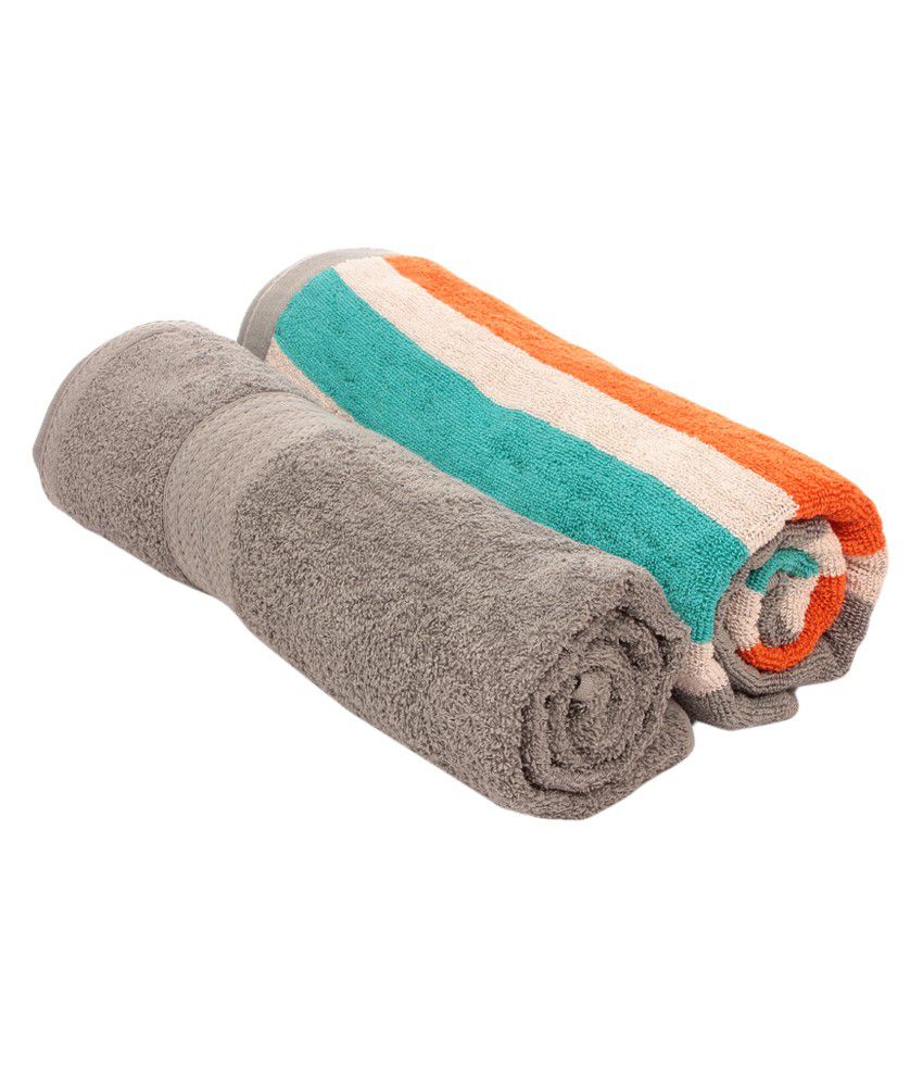Bombay Dyeing Set of 2 Cotton Bath Towel Gray Buy [ 850 x 995 Pixel ]