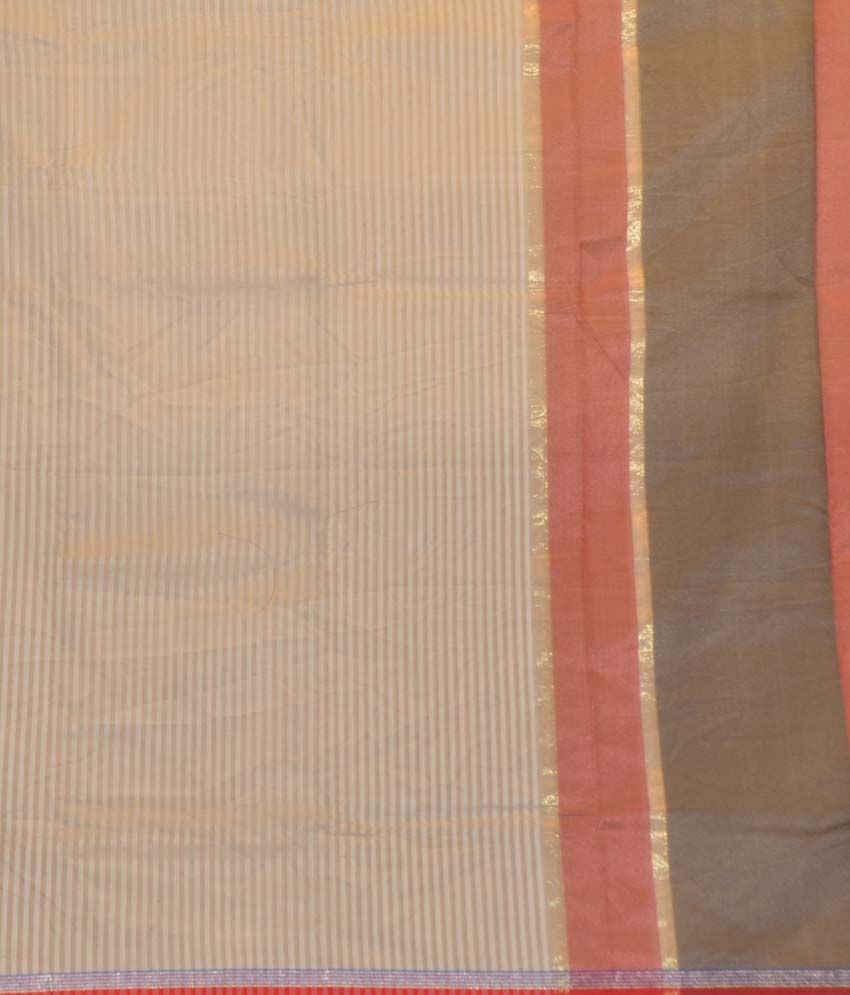 Vandana Fashion Beige Cotton Silk Banarasi Saree With Blouse Piece - Buy Vandana Fashion Beige 