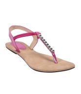 Walk N Style Pink Faux Leather Sandal