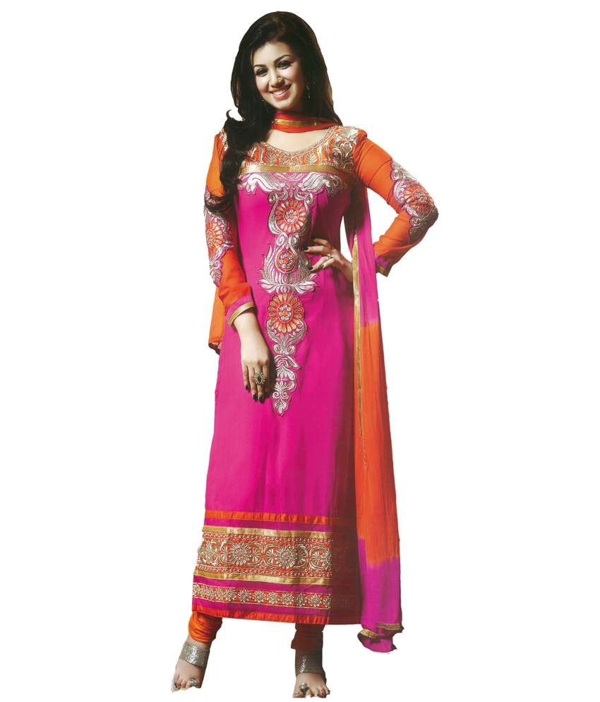 orange and pink combination dresses online