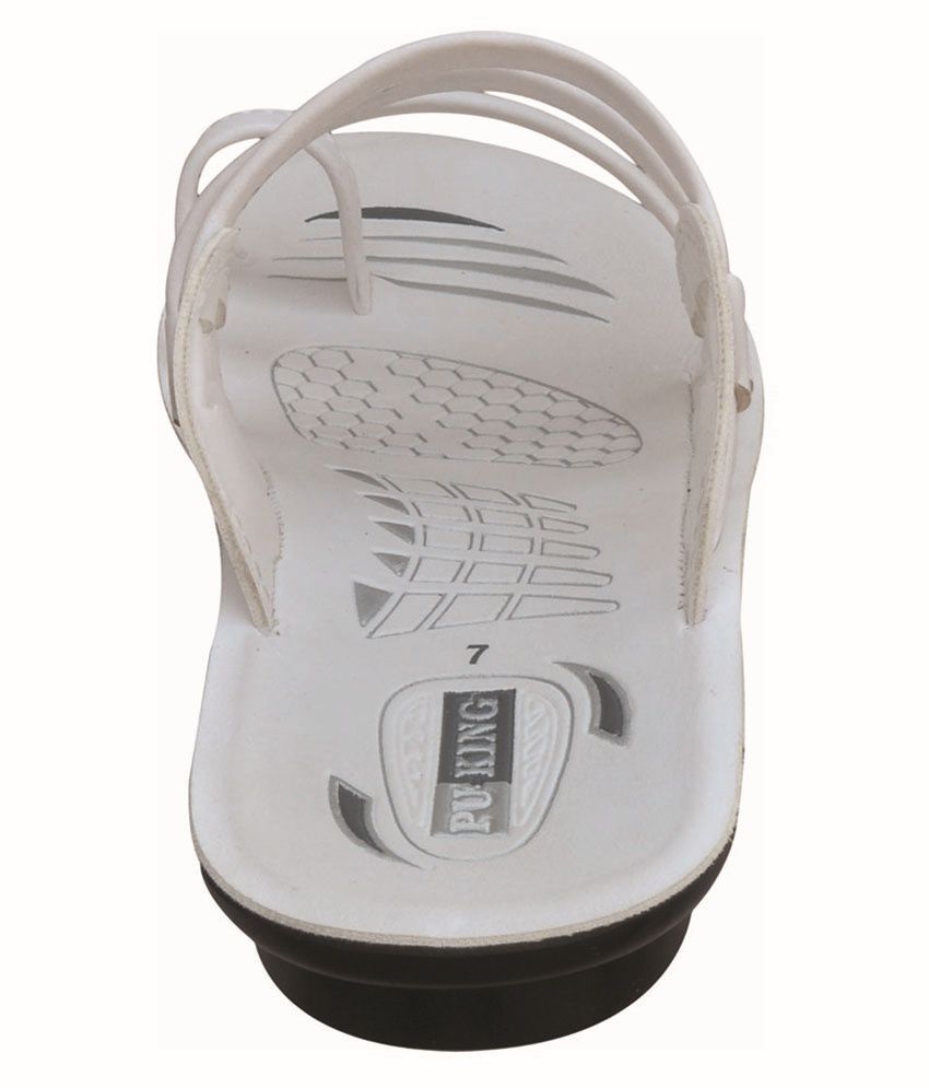 Pu King White Synthetic Casual Wear Flip Flop Price in India- Buy Pu ...