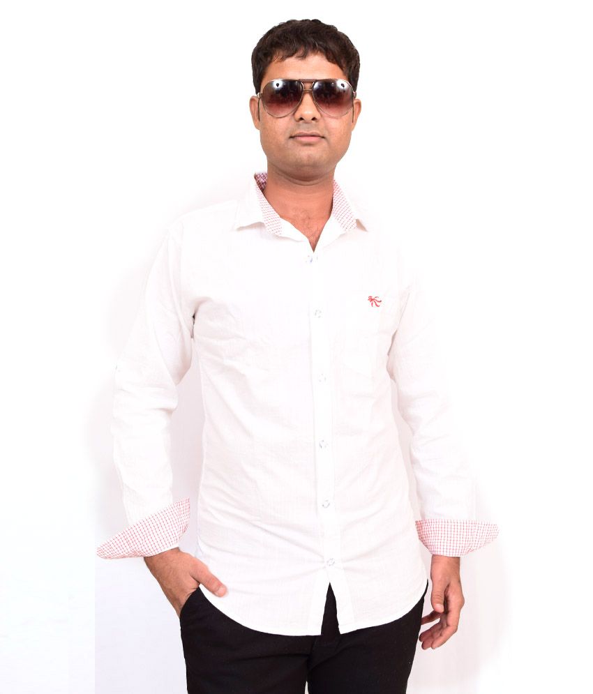     			British Terminal Stylish Look White Shirt