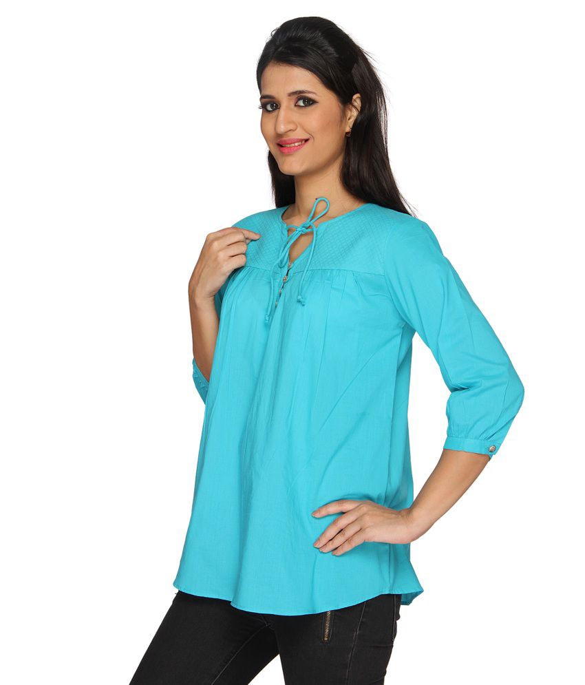 Layla Blue Cotton Tops - Buy Layla Blue Cotton Tops Online at Best ...