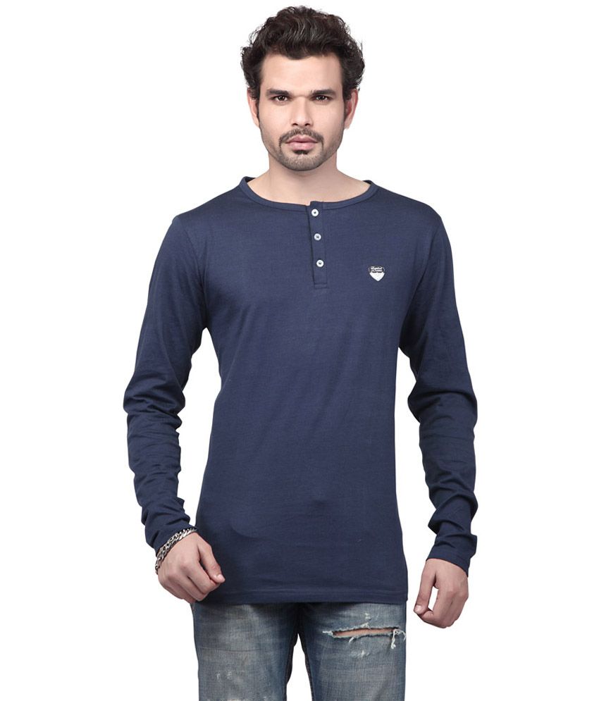 Free Spirit Multicolour Cotton Full Sleeves Henley Neck T-shirt - Pack ...