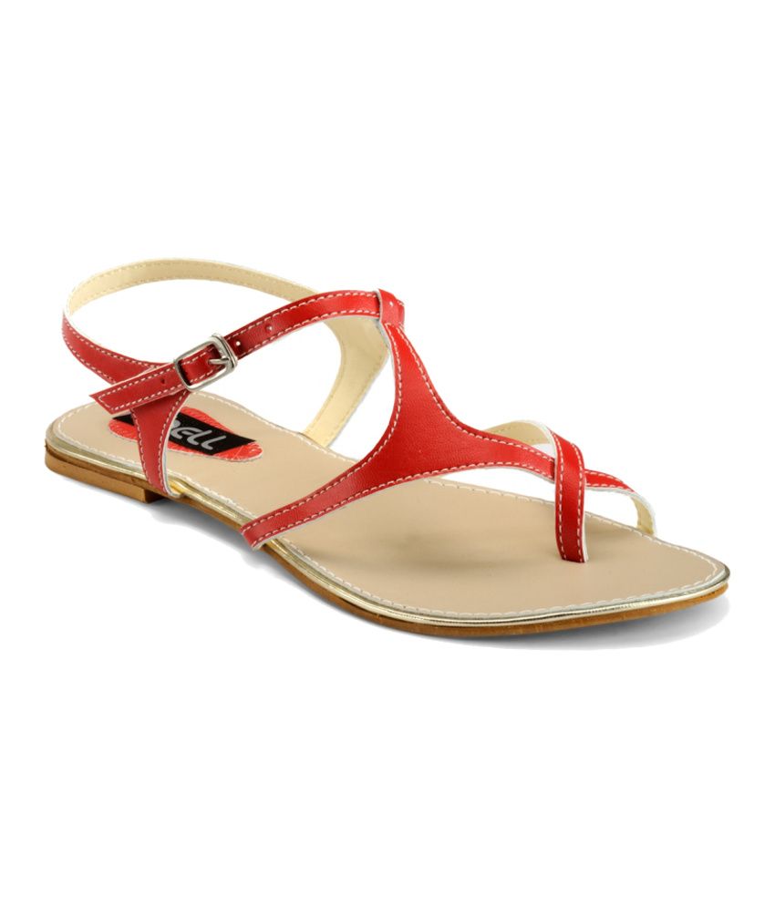 Nell Red Flat Sandals Price in India- Buy Nell Red Flat Sandals Online at Snapdeal