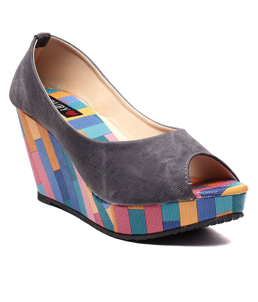 Ruby Gray Wedges Pumps Price in India Buy Ruby Gray Wedges Pumps