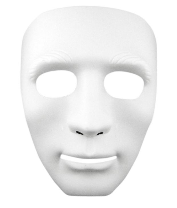 Snb Full Face Plastic Plain Mask Costume Party Dance Crew For Hiphop ...