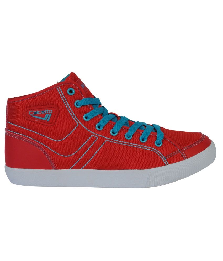 calcetto red shoes