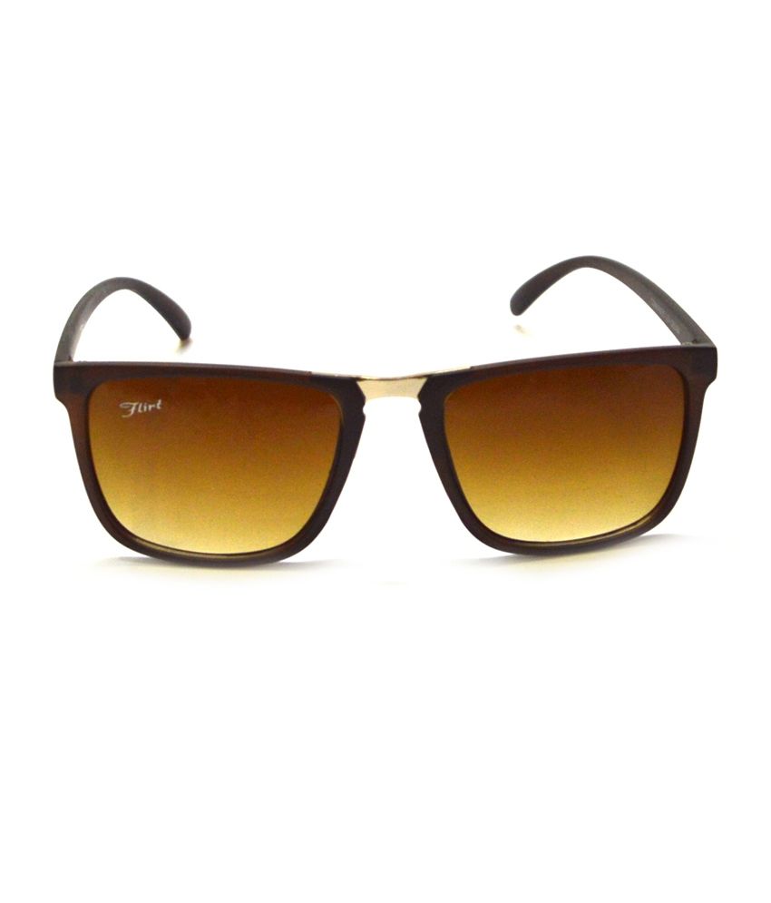 Flirt Brown Designer Rectangular Sunglasses For Men Buy Flirt Brown