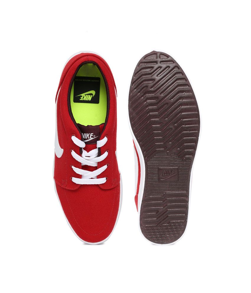 red nike canvas shoes