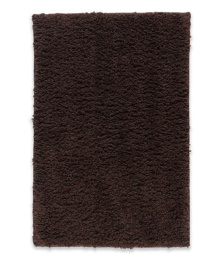 Welhome Chocolate Brown Cotton Bath Mat Buy Welhome Chocolate