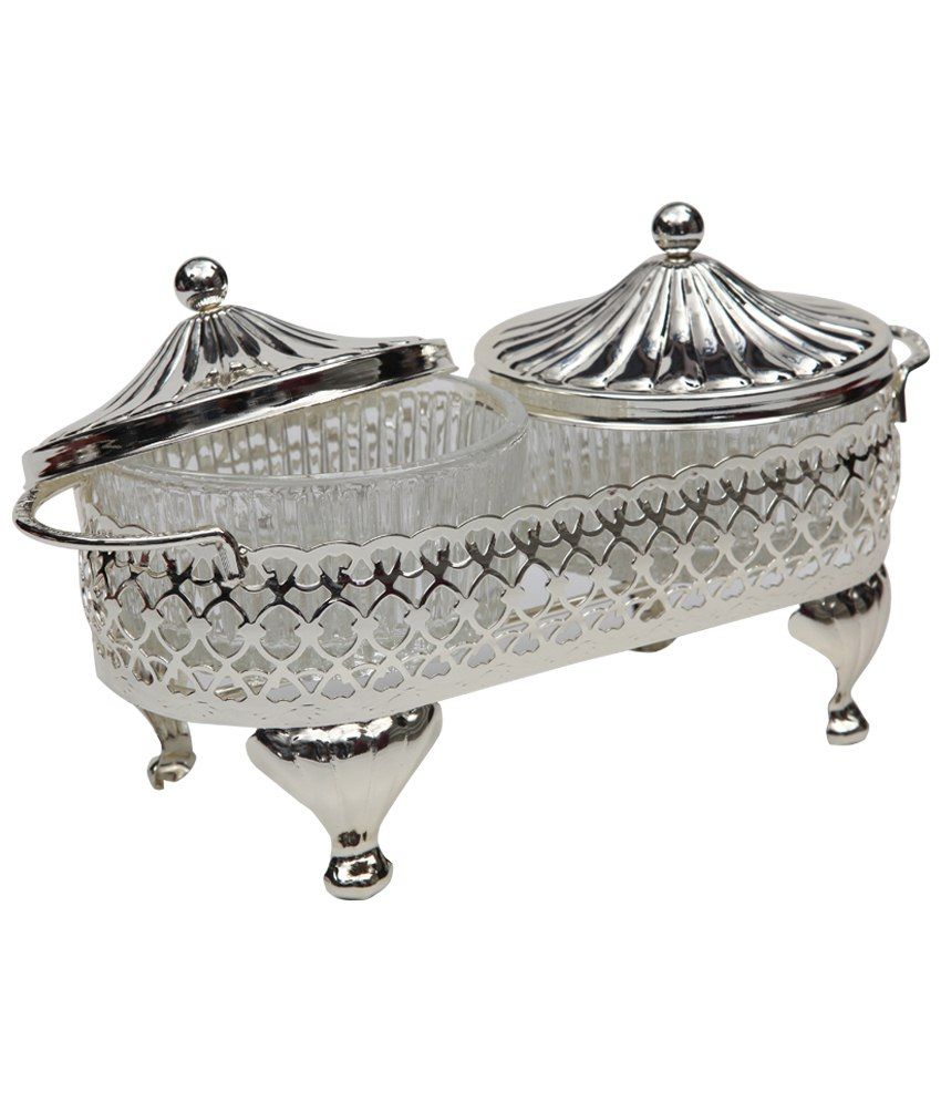 Queen Anne Silver Plated Round Dry Fruit Tray 2 Columns Buy Online at
