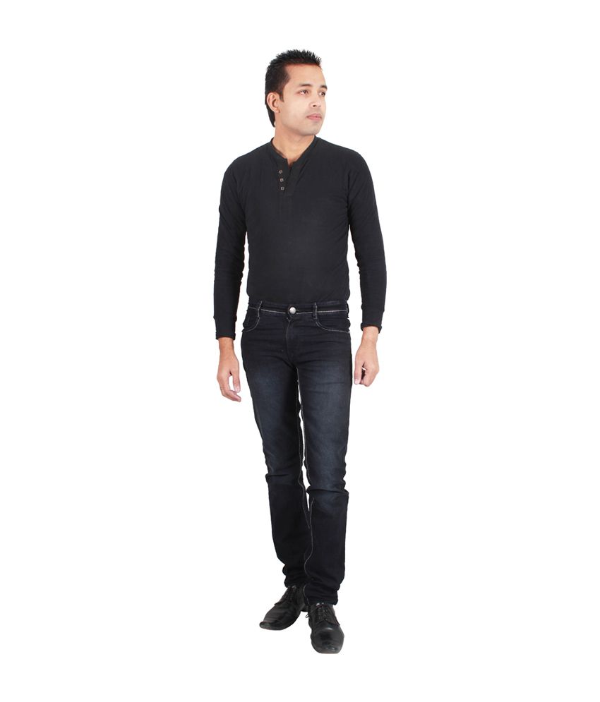 black cotton jeans mens