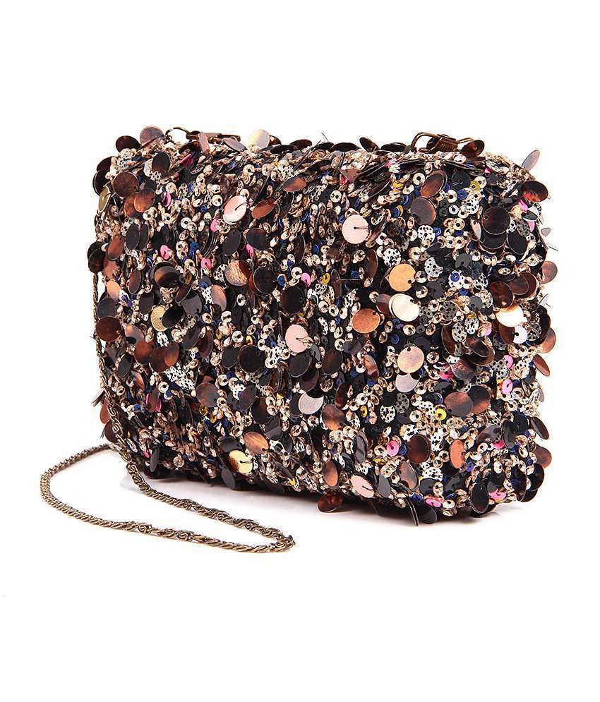 5 elements clutch with assorted sequinmbroidery - Buy 5 elements clutch ...