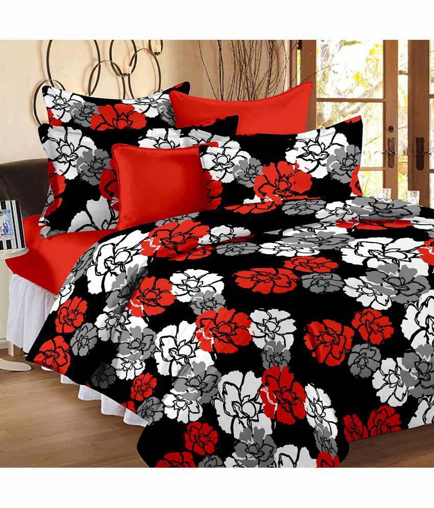     			Story@home Red Printed Feather Full Queen Size Reversible Dohar/ac Quilt