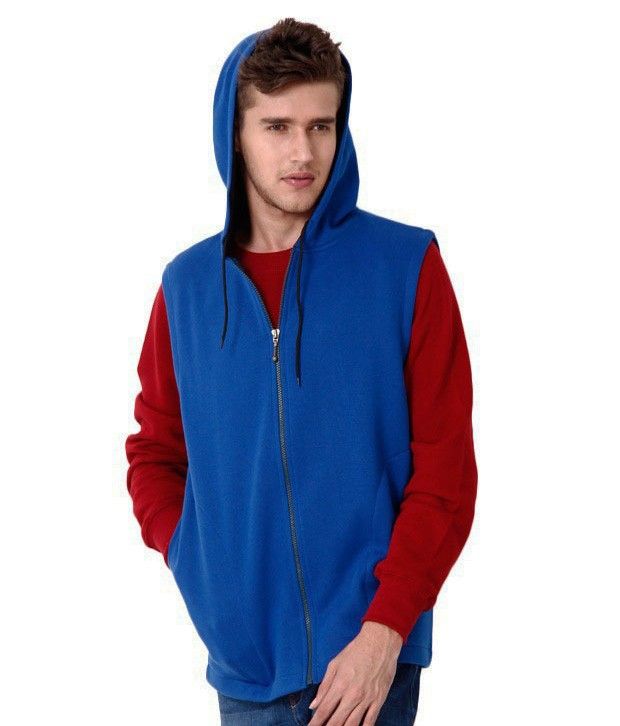 royal blue sleeveless hoodie