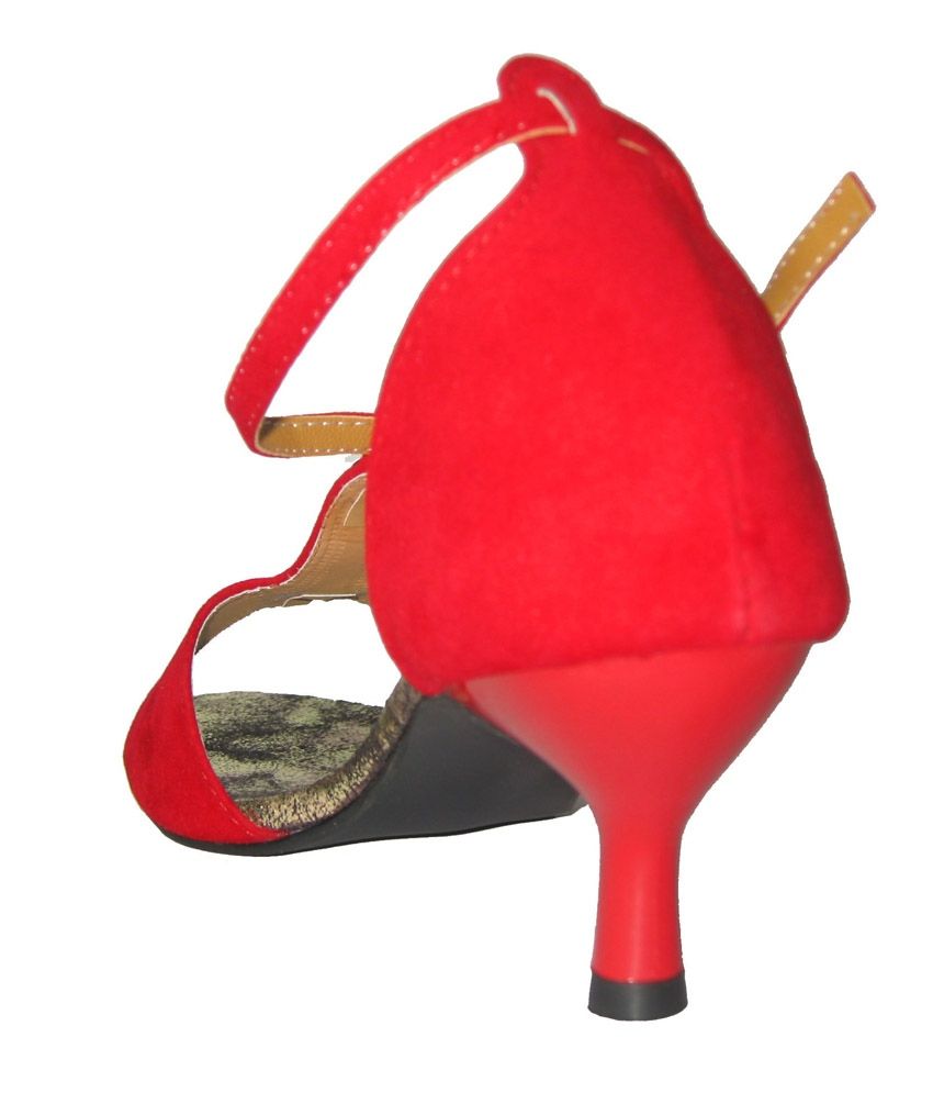 red low heel sandals