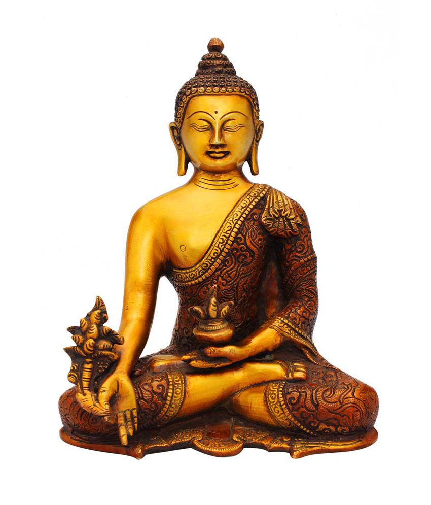 Statuestudio Buddha Statue - Religious Idol - Medicine Pose - Red Color ...