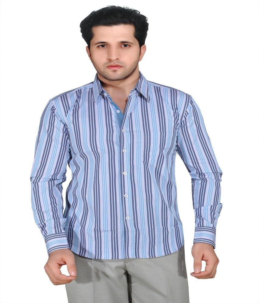 Ubho Core Gray Cotton Yarn Dyed Stripes Casual Shirt - Buy Ubho Core ...