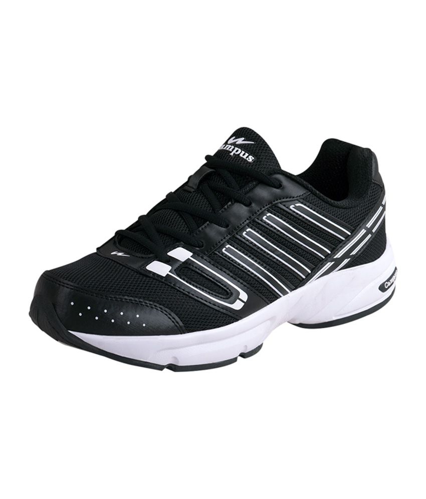 campus black sports shoes