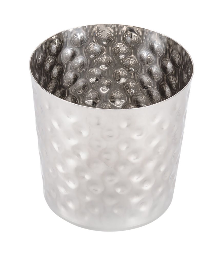 Dynore Set of 8 Stainless Steel Hammered Drinking Glasses: Buy Online