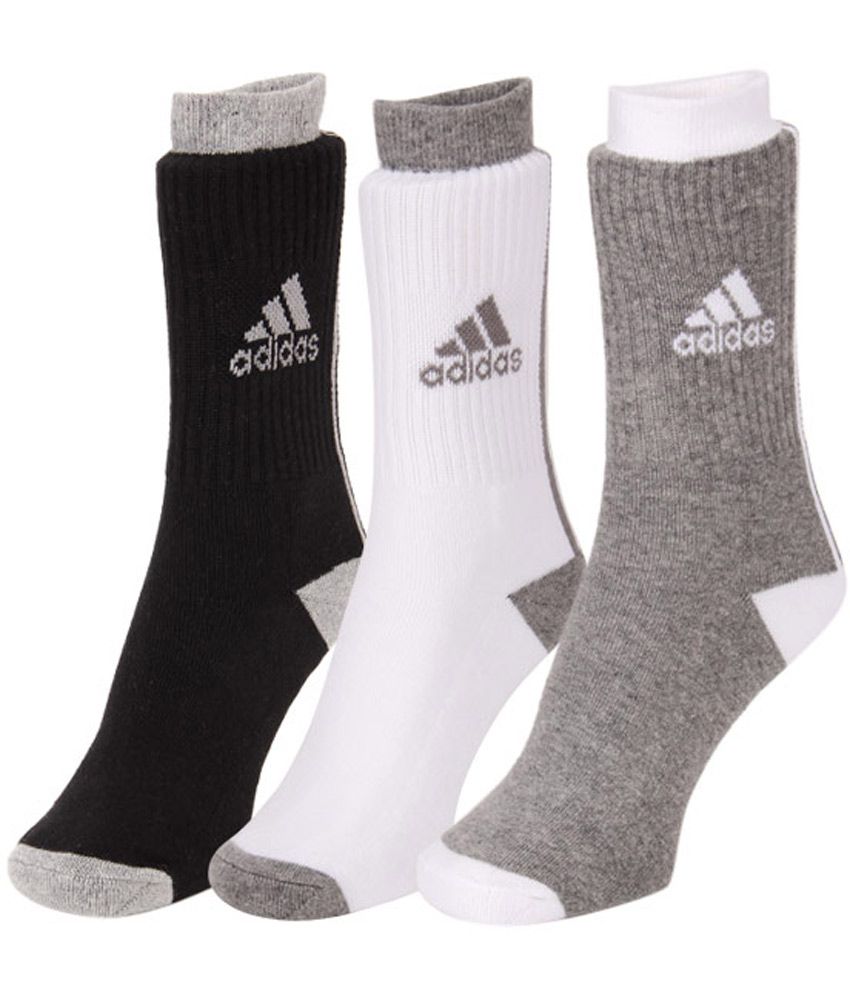 Reebok White Mesh Running Sport Shoes -pair Of 3 Adidas Socks - Buy ...