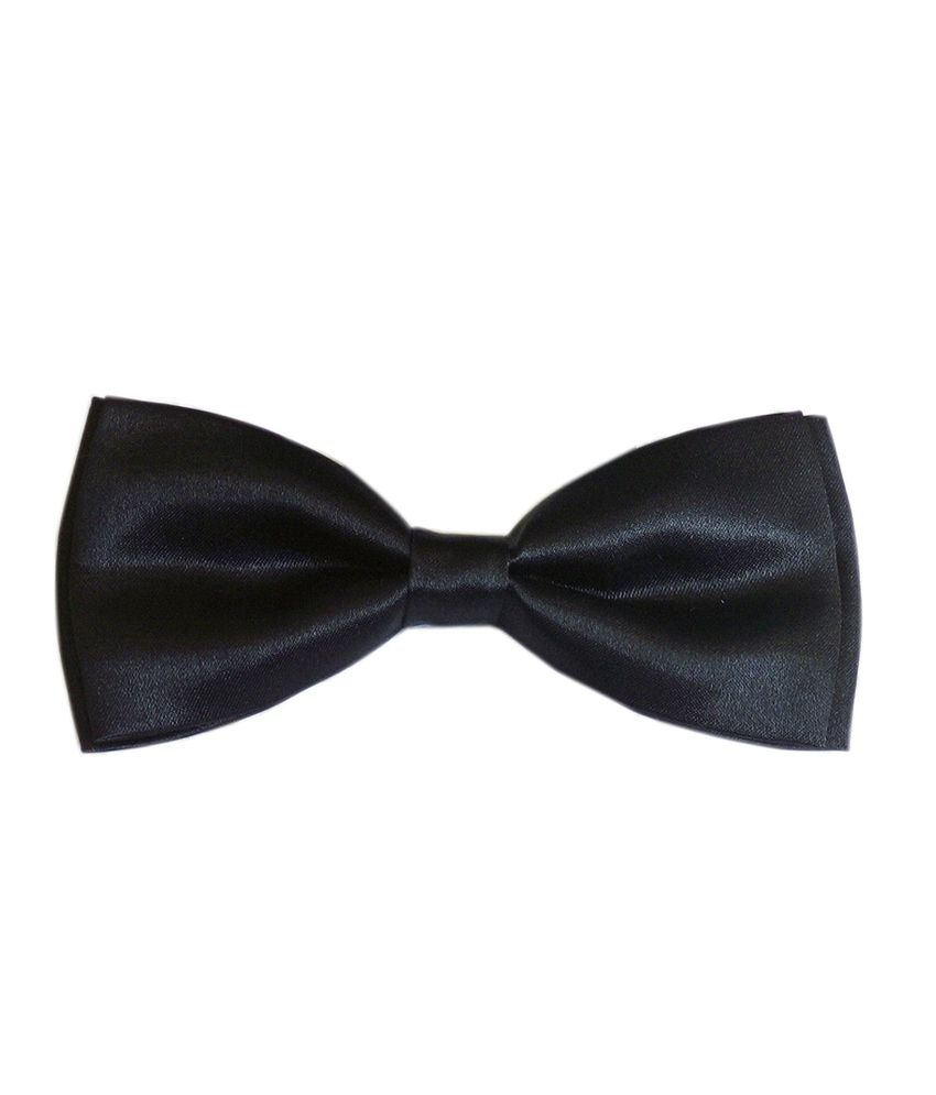 Blacksmithh Appealing Solid Black Bow Tie: Buy Online at Low Price in ...