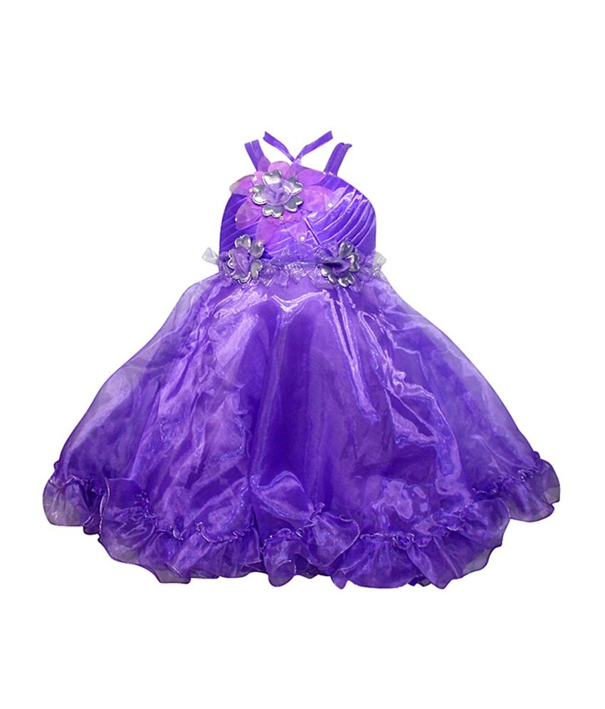 Tirupur Stores Purple Satin Sleeveless Dress Buy Tirupur Stores