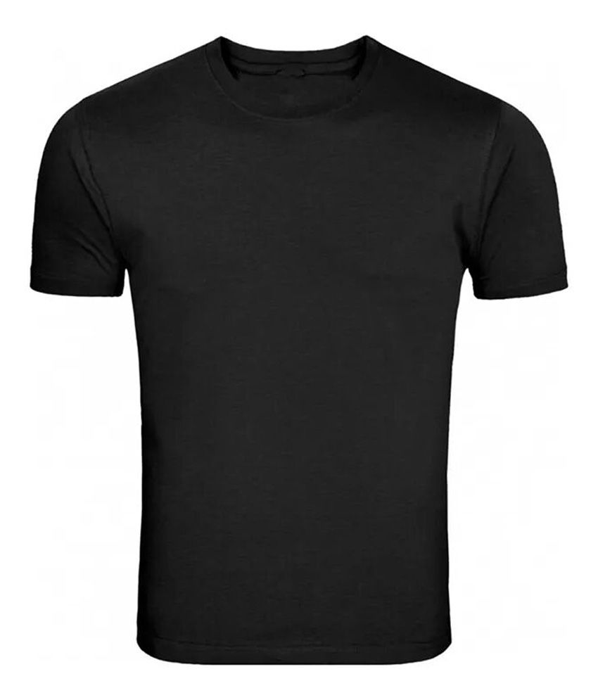 Top Notch Black Cotton Round Neck Half Sleeves T Shirt - Buy Top Notch ...