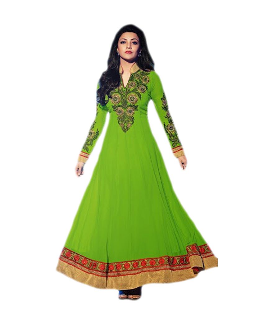 Amrozia Green Georgette Embroidered 