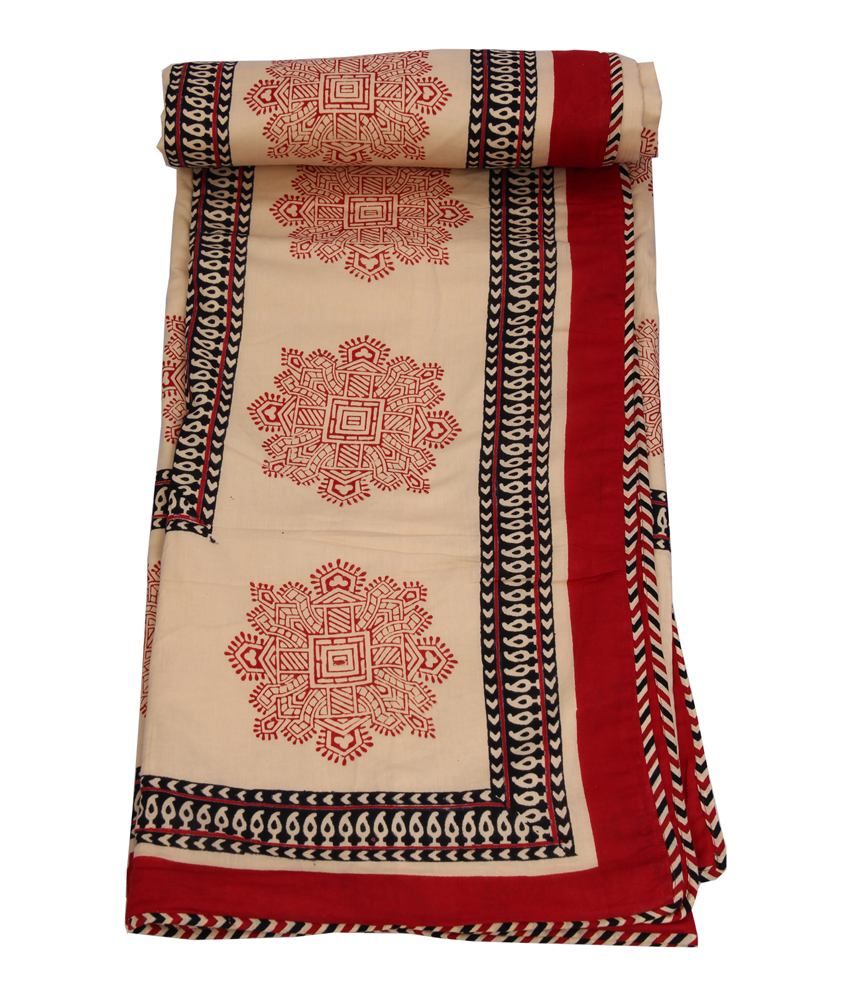Chhipaprints Red Traditional Cotton Bedspread 2 Dohar Buy