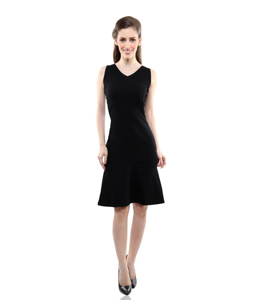 Miss Chase Polyester Black Bodycon Dress - Buy Miss Chase Polyester ...