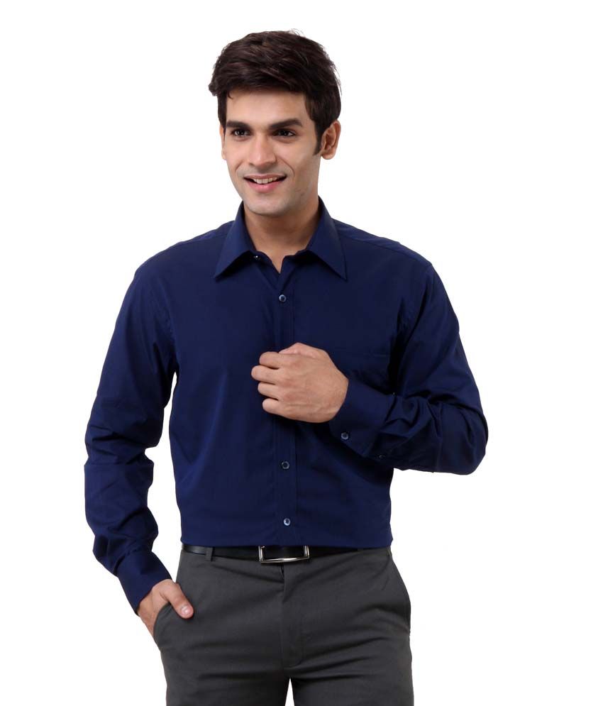 Oxemberg Navy Blue Formals Shirt - Buy Oxemberg Navy Blue Formals Shirt ...