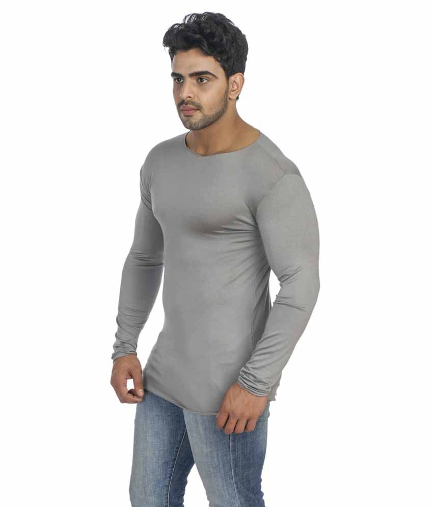 Basics Cotton Spandex Round Neck Full Sleeves Men's T-shirt - Buy ...