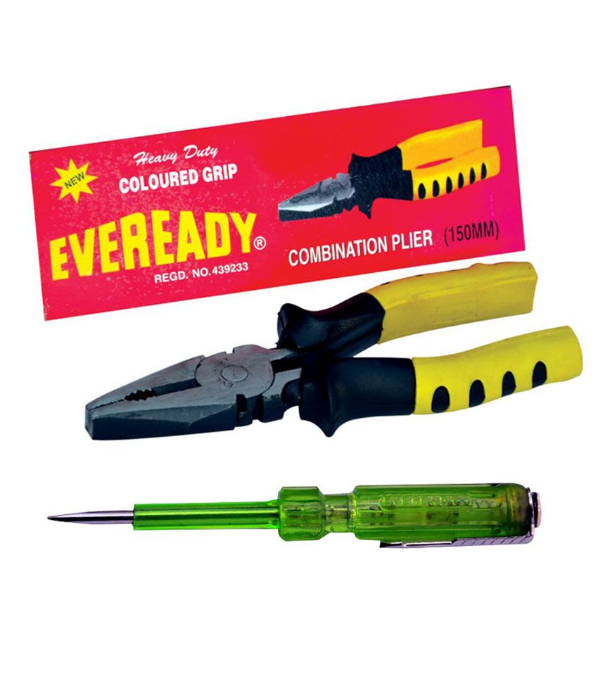 Eveready Yellow Iron Tool Kitfree Screwdriver With Neon Bulb Buy