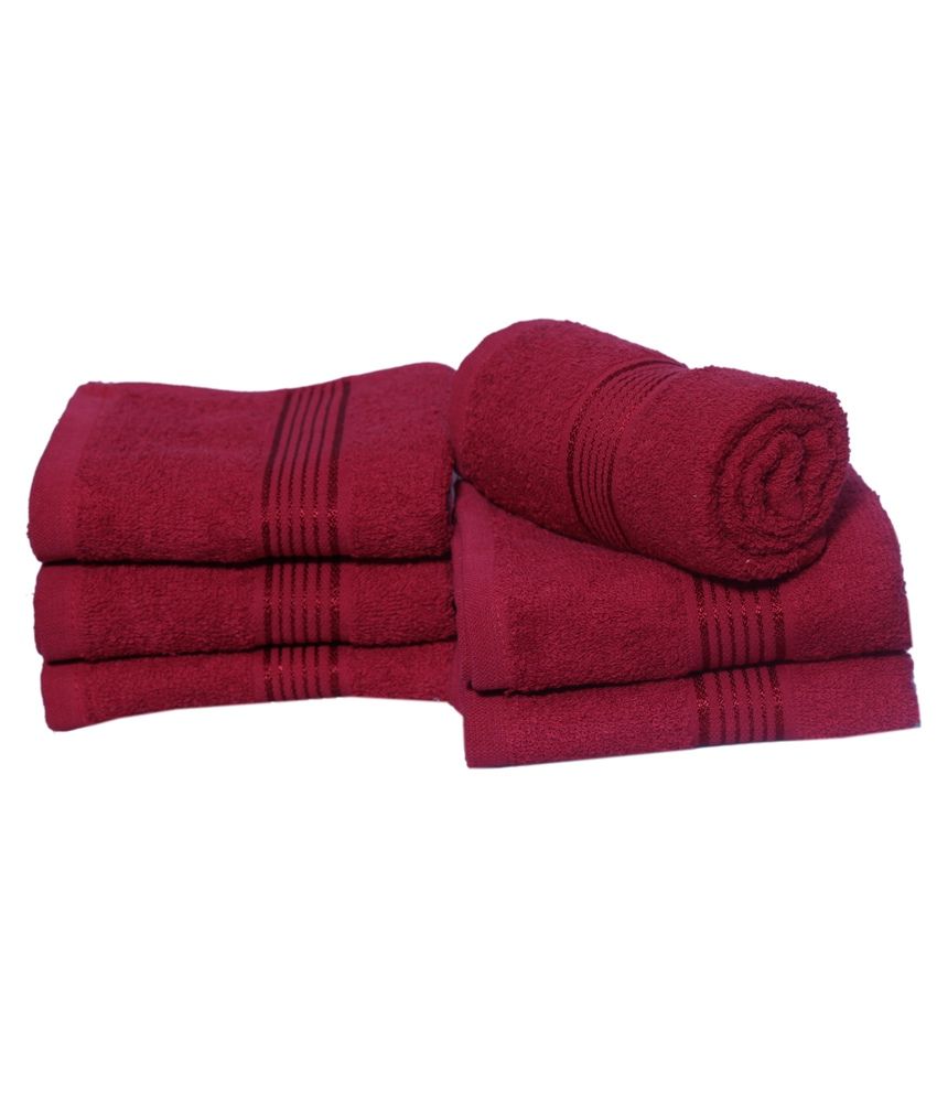 Eurospa Set of 6 Cotton Hand Towel Red Buy Eurospa Set of 6 Cotton