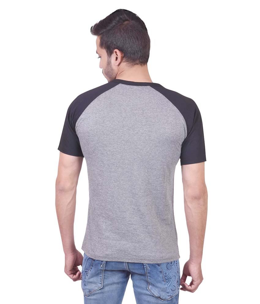 Download Indiemonk Raglan Henley T Shirts - Black Charcoal Melange ...