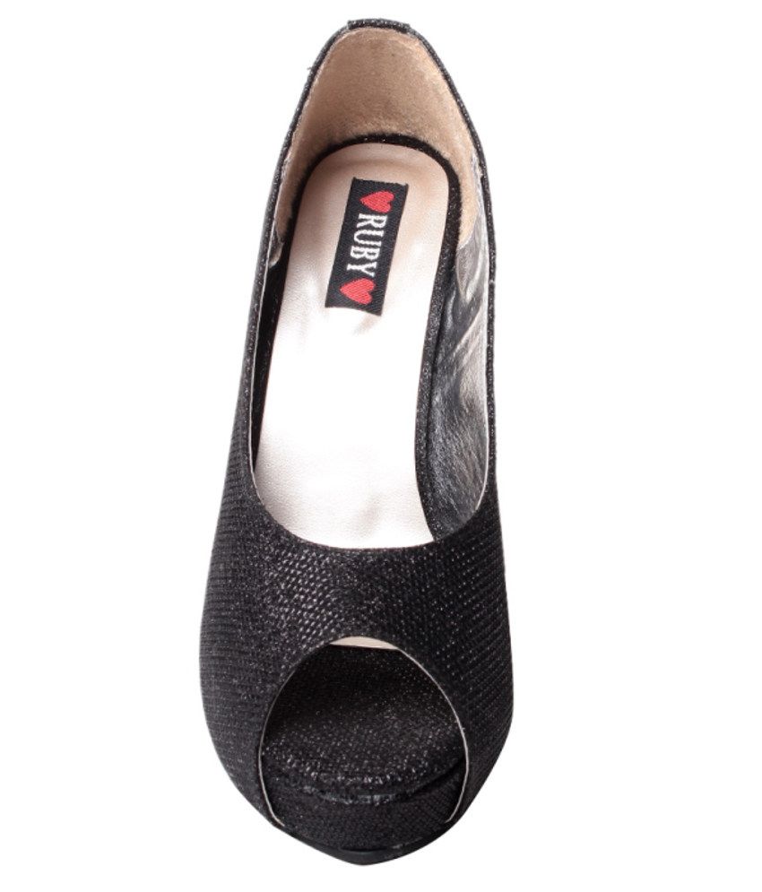 Ruby Black Stiletto Pumps Price in India Buy Ruby Black Stiletto Pumps