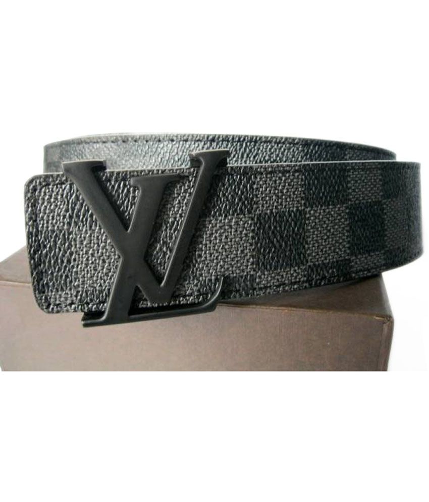 Louis Vuitton Black-Grey Leather Belt Black Buckle - Buy Louis Vuitton ...