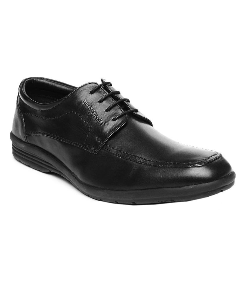 hush puppies black leather shoes