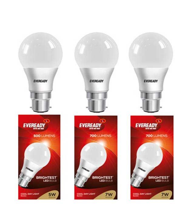 Eveready 5W LED Bulb Cool Day Light Pack Of 3 Buy Eveready 5W LED Bulb Cool Day Light Pack