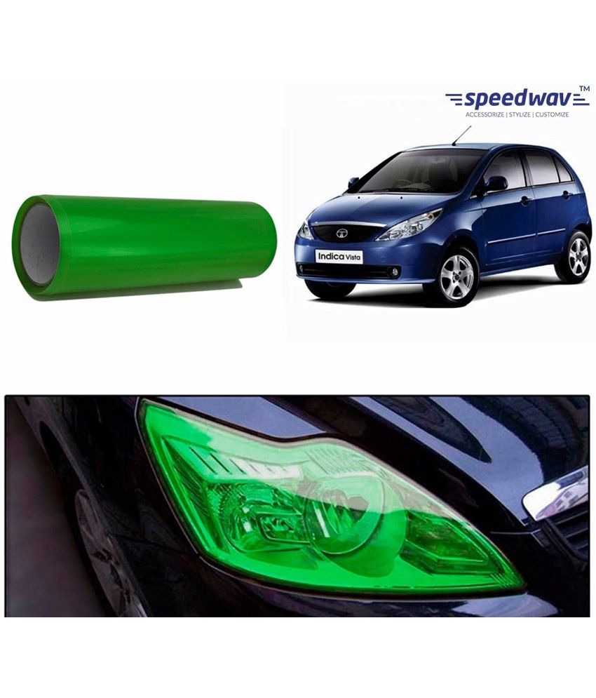 Speedwav Car Headlight Film 1.5m Roll Green Set Of 2 Tata Indica Vista