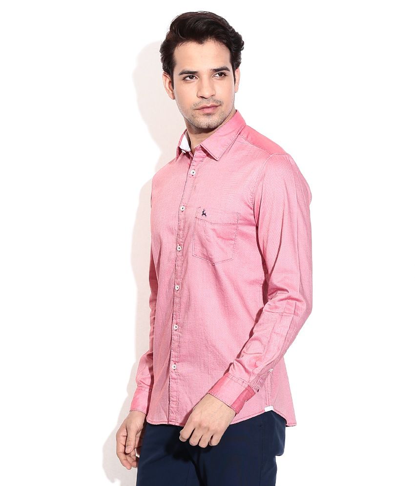 Parx Pink Slim Fit Casual Shirt Buy Parx Pink Slim Fit Casual Shirt Online At Best Prices In