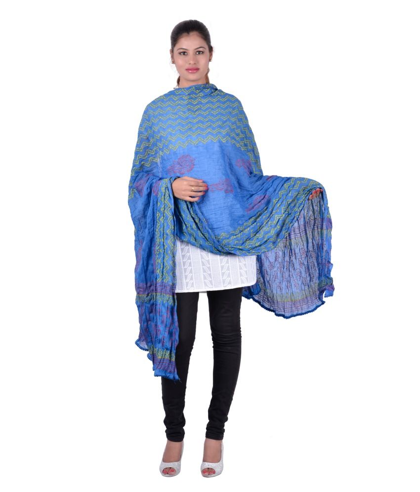 grey maxi with blue dupatta