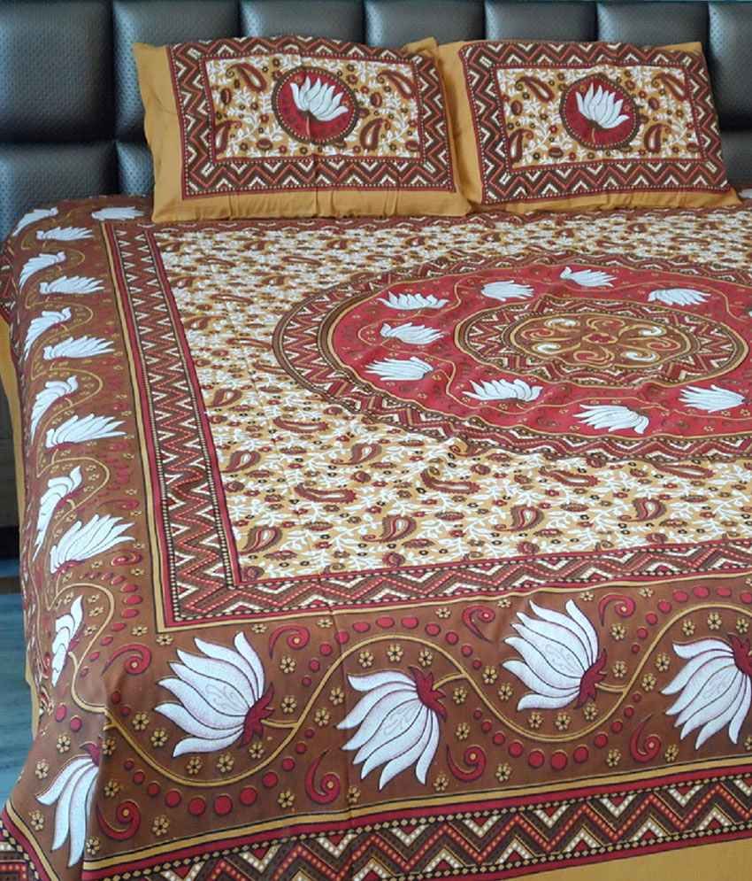 Snuggle Floral Cotton 1 Queen Bed Sheet + 2 Pillow Covers Buy Snuggle
