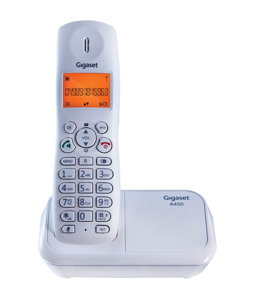 Buy Gigaset A450 Cordless Landline Phone ( White ) Online at Best Price ...