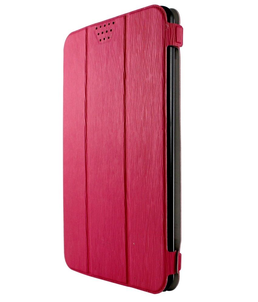 Molife Universal Flip Cover For Tab Micromax Canvas Tab P470 Pink