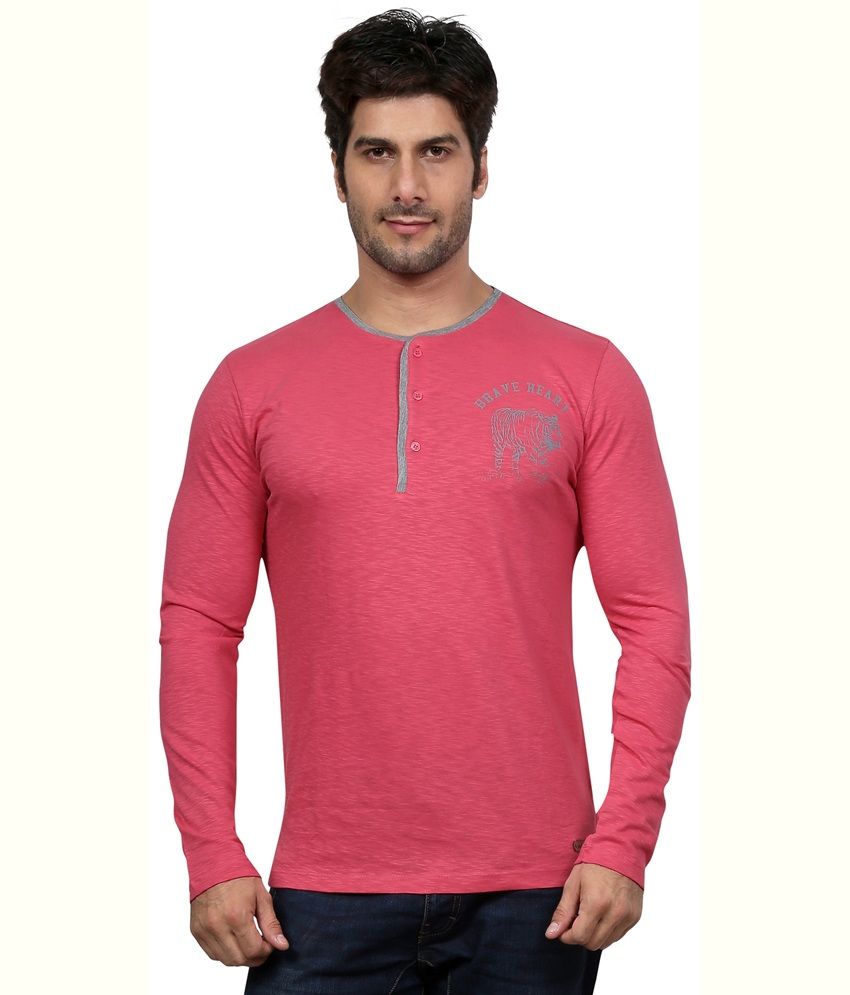 mens pink henley shirt