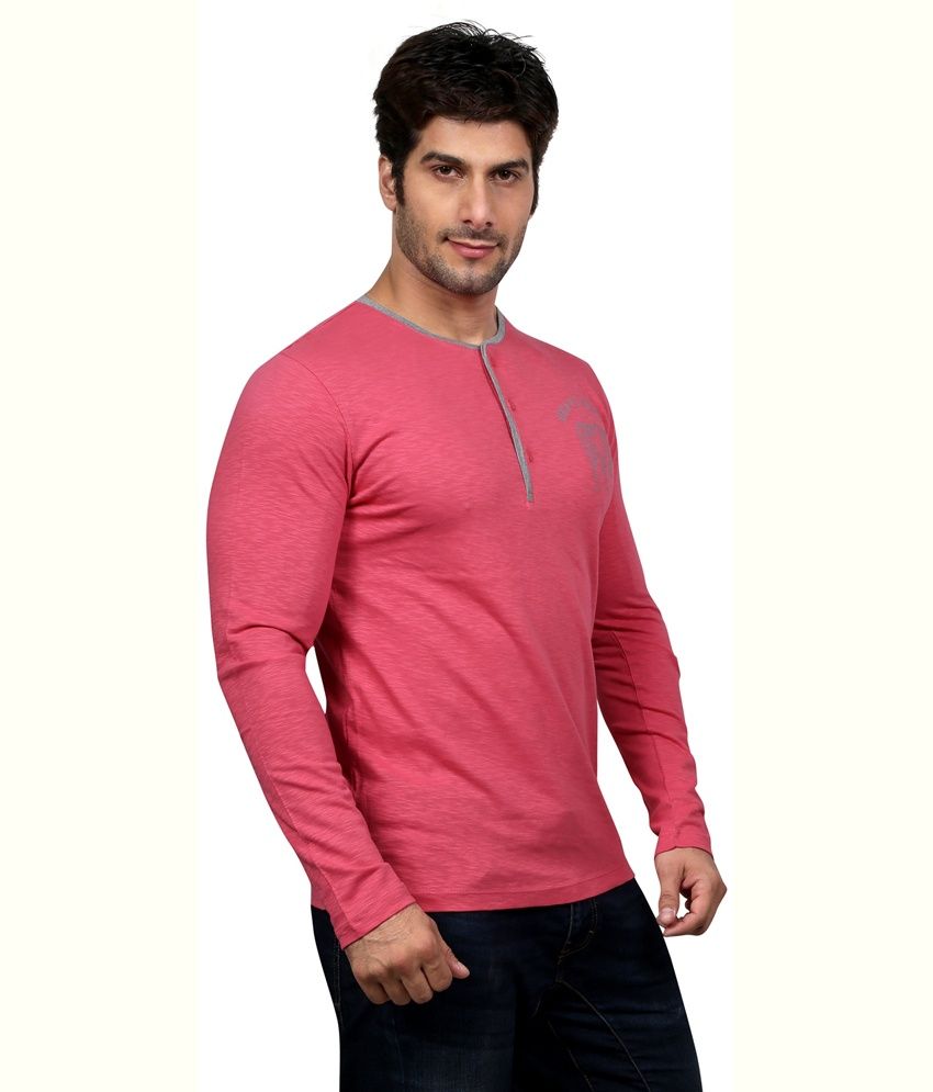 mens pink henley shirt