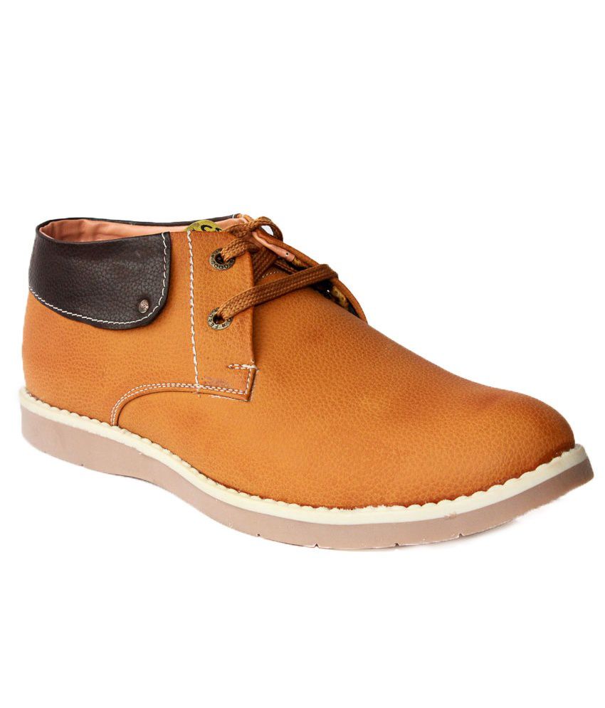 Promenade Feel Good Tan Synthetic Leather Lace Men Casual Shoes - Buy ...